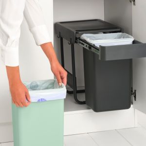 Sort & Go Inbouwemmer 2 x 15 liter - Dark Grey